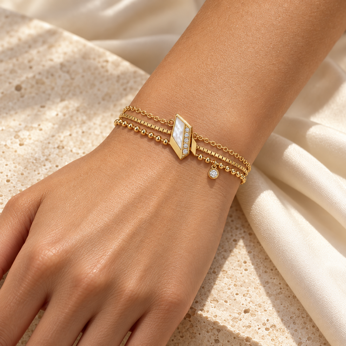 Chandra Triple-Chain Bracelet