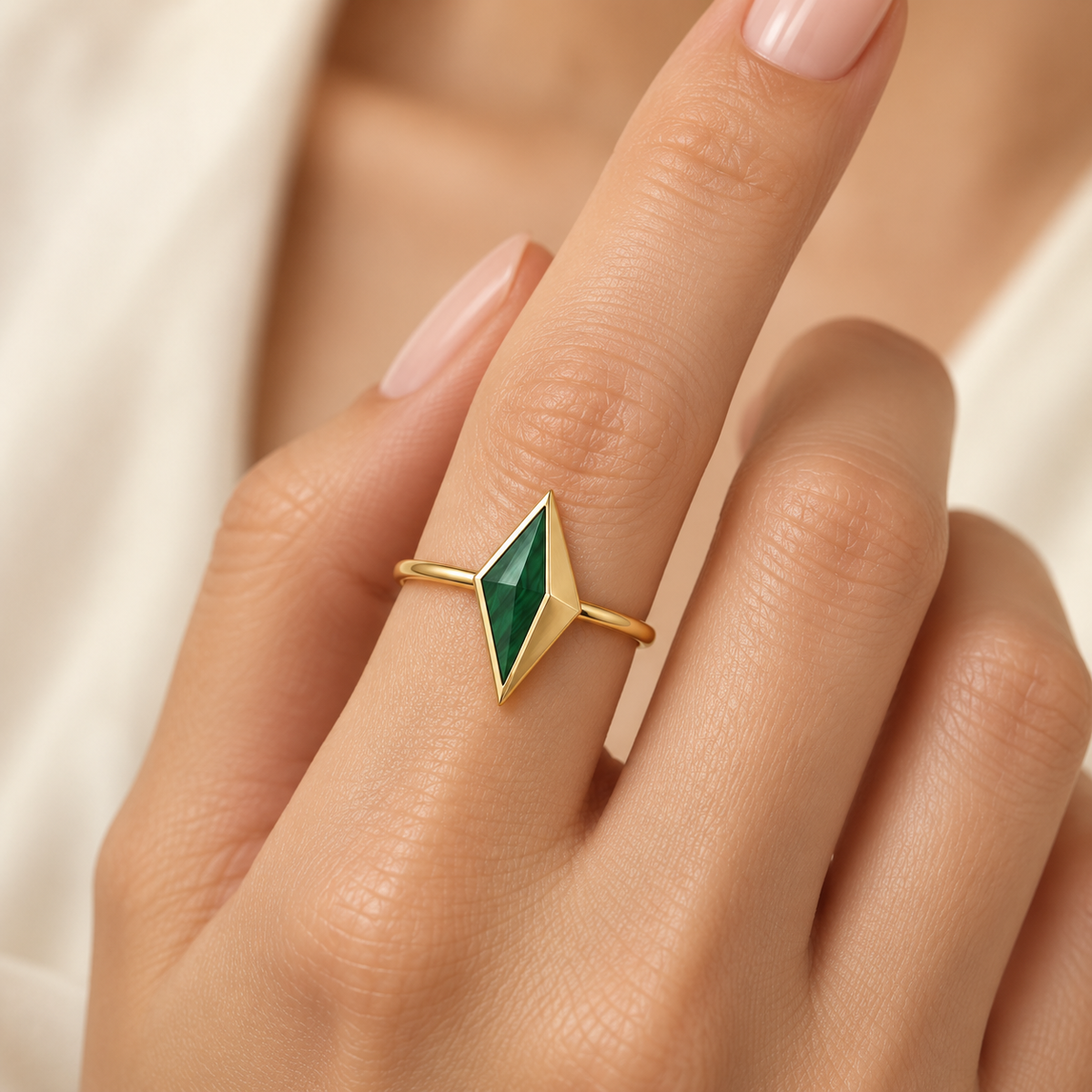 Zafira Emerald Spear Ring