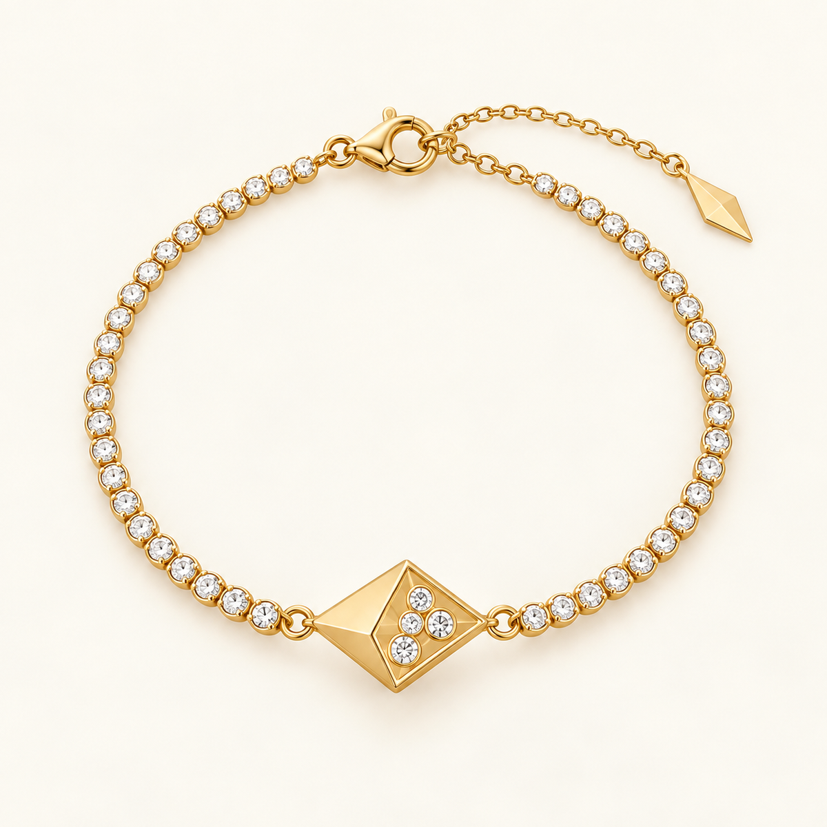 Astraea Diamond River Bracelet, a gold, white geometric bracelet